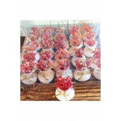 Bernami Nikah Nişan Söz Kına Şeker Hediyelik Taştan Mini Vazo Kuruçiçekli 25 Adet