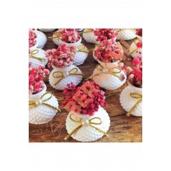 Bernami Nikah Nişan Söz Kına Şeker Hediyelik Taştan Mini Vazo Kuruçiçekli 25 Adet