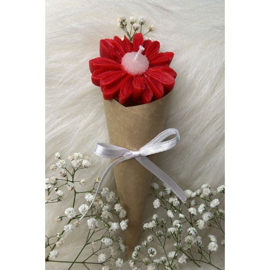 Bernami Buket Çiçek Desen Dekoratif Mum Söz,nişan,mevlid Hediyelik Buket Mum 5 Adet