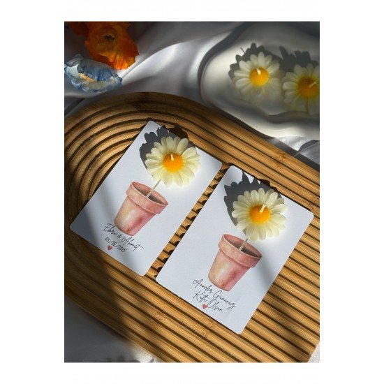 20 Adet Kartlı Papatya Mum