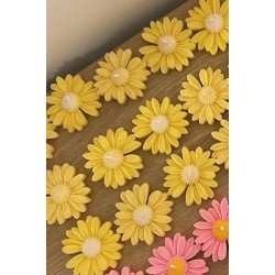 Bernami Çiçek Desen Dekoratif Mum Söz,nişan,mevlid Hediyelik Mum 5 Adet