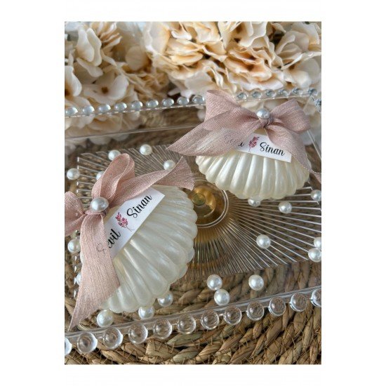 Kutulu istiridye Mum Düğün, Nişan , Söz ,Kına , Mevlüt , Doğum günü , Yılbaşı Hediyelik- 20 adet