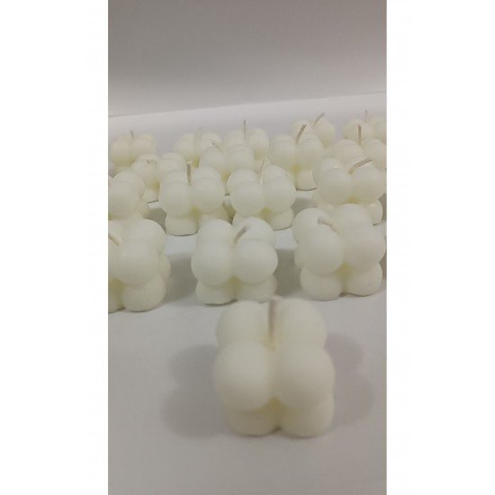 Beyaz Mini Bubble Mum, Düğün, Nişan, Söz, Hediyelik için şık ve dekoratif seçenek