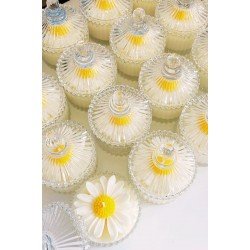 Pinterest Mikalı Kokulu Papatya Mum Hediyelik, Nikah, Doğum, Sünnet, Düğün, Nişan, Söz. - 10 Adet