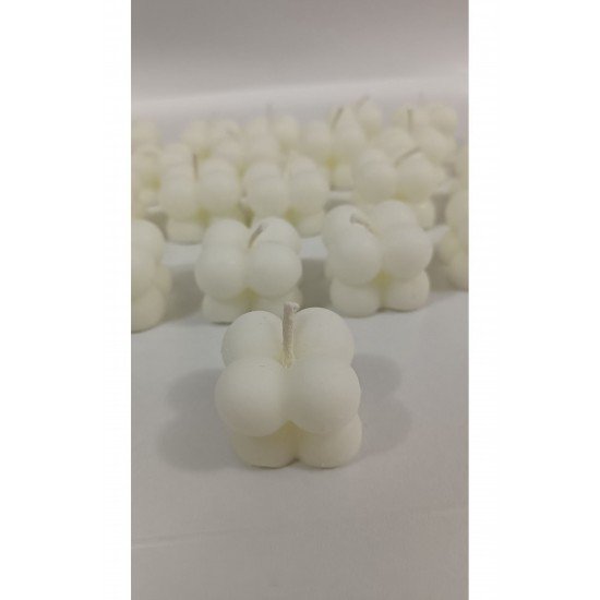 Beyaz Mini Bubble Mum, Düğün, Nişan, Söz, Hediyelik için şık ve dekoratif seçenek