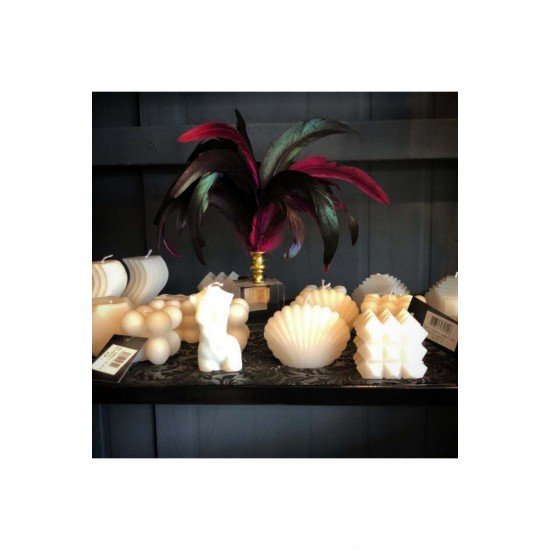 3'lü Dekoratif Kokulu Mum Seti Beyaz Renk Doğal Is Yapmaz