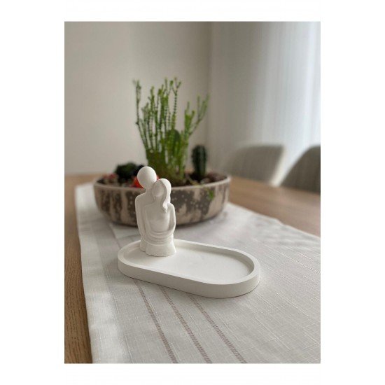 Pinterest Dekoratif Biblo Sarılan Çift Ve Sunum Tabağı 2'li Set