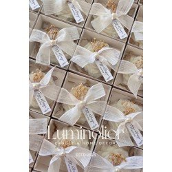 10 Adet Hediyelik Süslemeli Şakayık Mum - Düğün, Nişan, Kına, Mevlüt