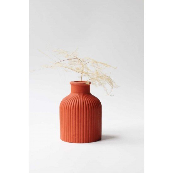 Kiremit Rengi Iskandinav Dekoratif Beton Biblo 10 Cm