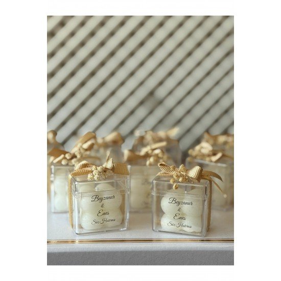 Hediyelik Kutulu Mumlar Çiçekli Buble , Nikah Şekeri, Doğum, Sünnet, Düğün Nişan Söz 10 Adet.