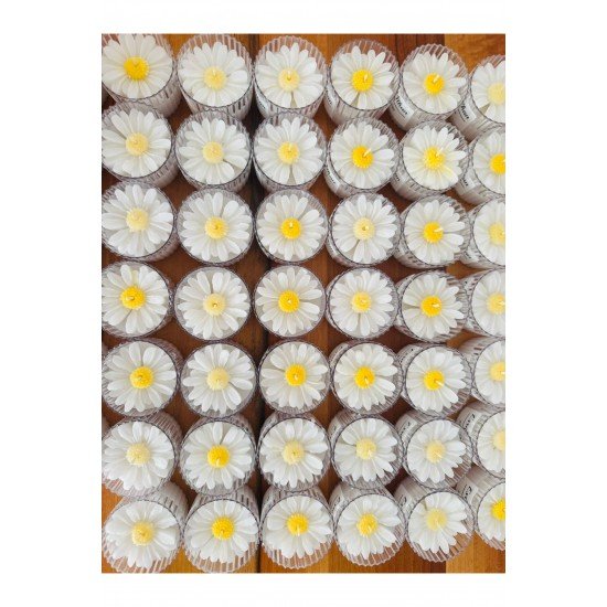 Dekoratif Mum Papatya Mika Şekerlik 10 ADET