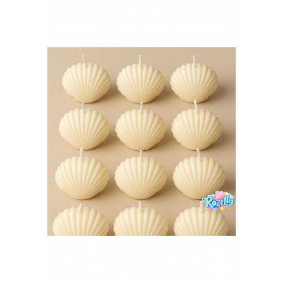 Midye Mum 10 Adet Dekoratif Kokulu Mum Düğün Söz Nişan Kına Özel