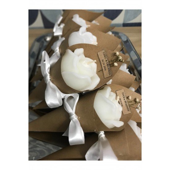 Kişiye Özel 10 ADET GÜL Model kokulu buket mum Düğün/nişan/söz/kadınlar/anneler Günü Hediyelik