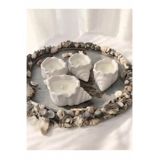 Deniz Kabuğu Tabanlı Mum - 1 Adet