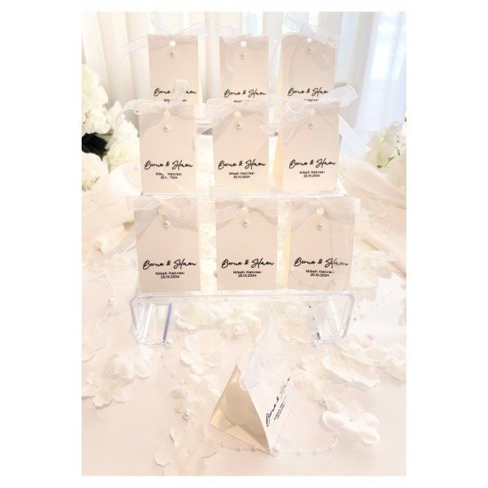 30 Adet Kağıt Detaylı Bubble Mum, Kişiye Özel Hediyelik, Düğün, Nişan, Söz, Kına, Sünnet,