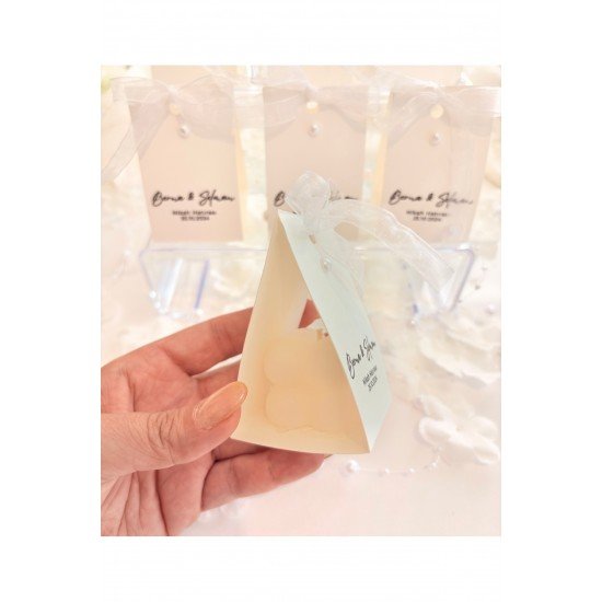 30 Adet Kağıt Detaylı Bubble Mum, Kişiye Özel Hediyelik, Düğün, Nişan, Söz, Kına, Sünnet,