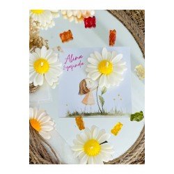 25 Adet Özel Tasarlanmış Kart Ve Papatya Mum. Bebek Doğum, Babyshower, Doğum Günü, Hediyelik