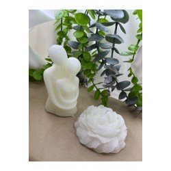 Bernami 1 Adet Sarılan Çift 1 Adet Şakayık Çiçeği Vanilya Kokulu Mum