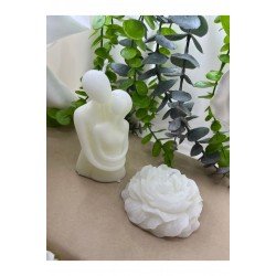 Bernami 1 Adet Sarılan Çift 1 Adet Şakayık Çiçeği Vanilya Kokulu Mum