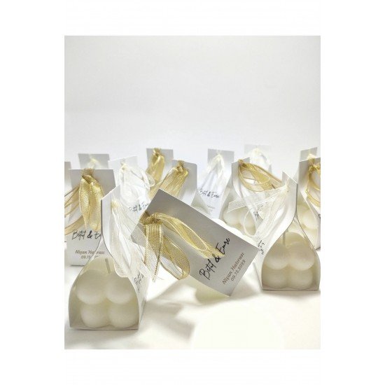 Söz, Kına , Doğum, Doğum Günü, Kutu Süslemeli Bubble Mum - 25 Adet