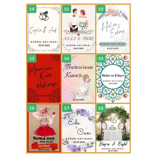 Kart Bubble Mum Kişiye Özel Düğün•nişan•kına•sünnet•doğum•mevlüt - 20 Adet