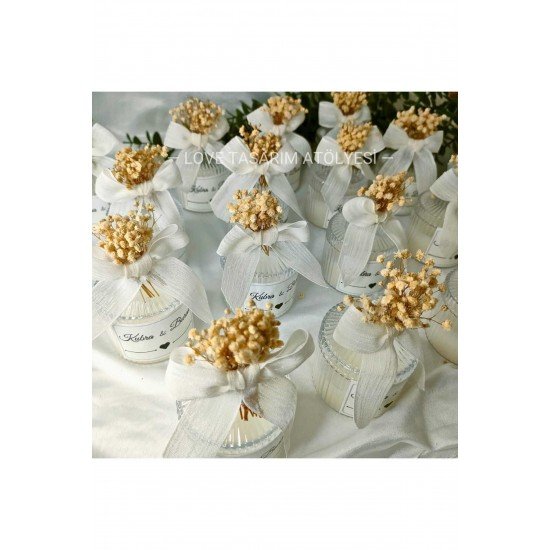 10 Adet Kutulu Mika Şekerlik Mum Söz, Nişan, Nikah, Mevlüt, Doğum Günü, Düğün Hediyelik