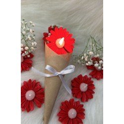 Bernami Buket Çiçek Desen Dekoratif Mum Söz,nişan,mevlid Hediyelik Buket Mum 5 Adet