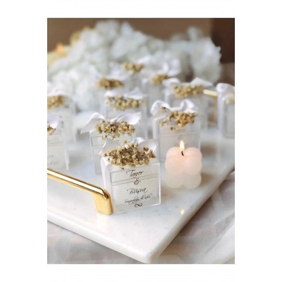 Pinterest Özel Düğün Lüks Mini Çiçekli Bubble Mum 15 Adet