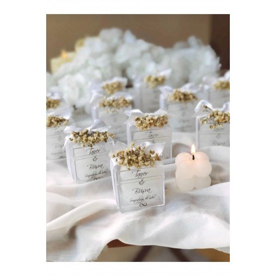 Pinterest Özel Düğün Lüks Mini Çiçekli Bubble Mum 15 Adet