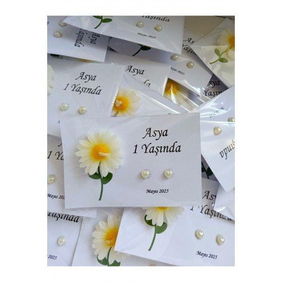 10 adet papatya mum. Anneler günü hediye hediyelik yapay çiçek nikâh şekeri bebek şekeri Hediyelik