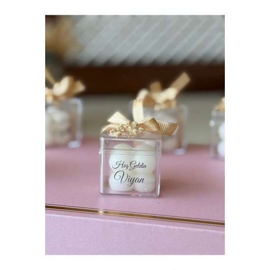 Hediyelik Kutulu Mumlar Çiçekli Buble , Nikah Şekeri, Doğum, Sünnet, Düğün Nişan Söz 10 Adet.