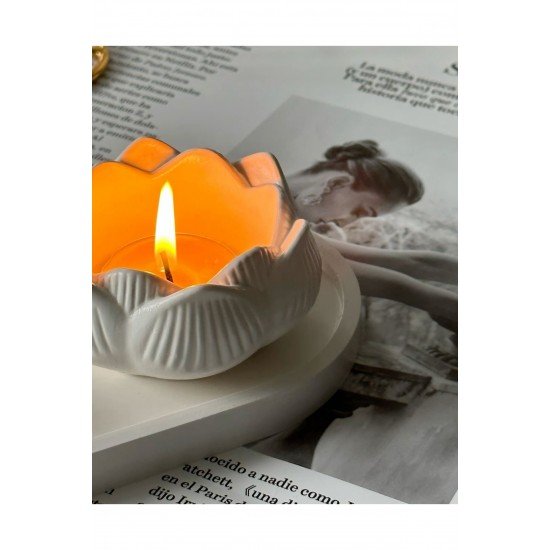 Pinterest Lotus Çiçeği Formunda Soya Wax Mum - El Yapımı Beyaz Mum