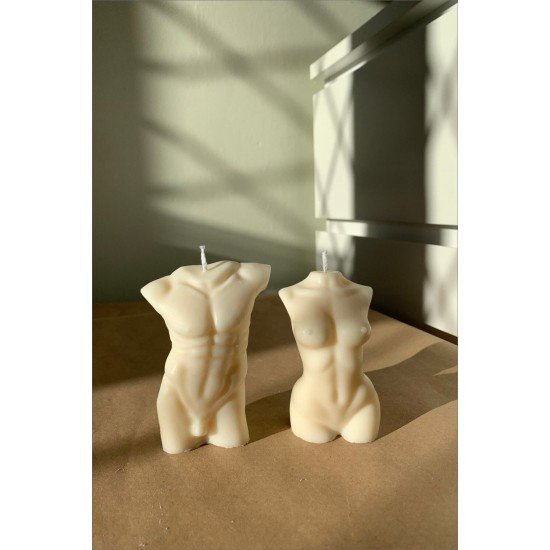 Kadın Ve Erkek Büstü Kokulu Mum 2li - Heykel Mum