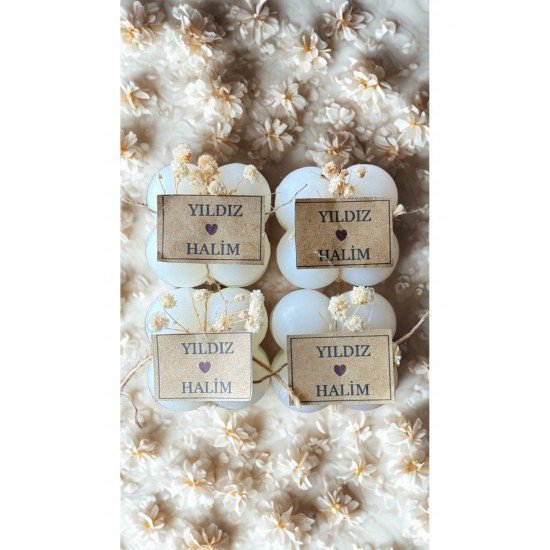 Düğün Nikah Nişan Kına Hediyelik Bubble Mum 10 Adet
