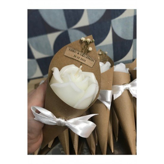 Kişiye Özel 10 ADET GÜL Model kokulu buket mum Düğün/nişan/söz/kadınlar/anneler Günü Hediyelik