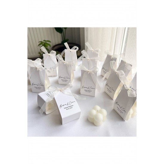 Özel Düğün/Nişan/Söz/Doğum Günü/Baby Shower Lüks Mini Çiçek Buketll Kokulu Bubble Mum 25 Adet