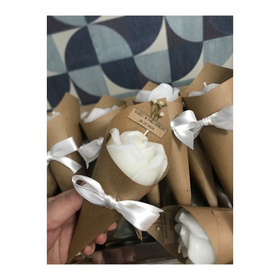 Kişiye Özel 10 ADET GÜL Model kokulu buket mum Düğün/nişan/söz/kadınlar/anneler Günü Hediyelik