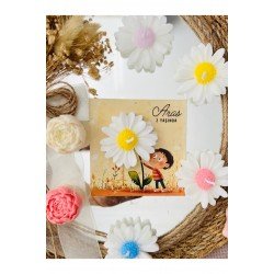 25 Adet Özel Tasarlanmış Kart Ve Papatya Mum. Bebek Doğum, Baby Shower, Doğum Günü, Hediyelik