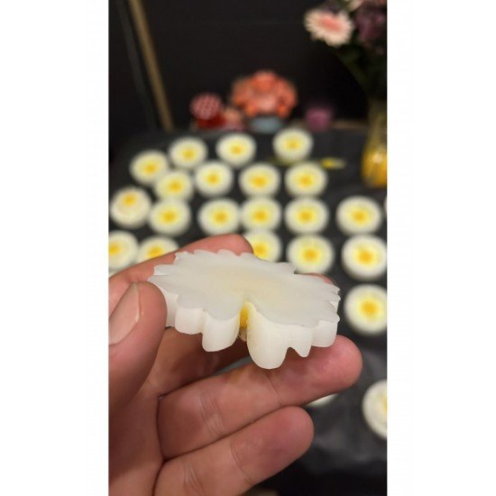 25 Adet Özel Tasarlanmış Kart Ve Papatya Mum. Bebek Doğum, Babyshower, Doğum Günü, Hediyelik