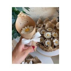 Papatya mum buketi nişan,kına,söz,nikah,doğum ve Mevlüt için hediyelik ürün papatya buketi-20 Adet