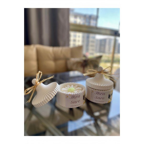 Sevgililer Günü Anneler Günü Papatya Mum Hediye Kutulu Aksesuar