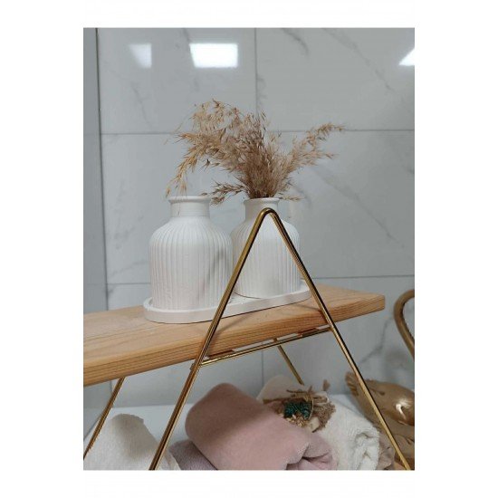 Pampas Vazo Takımı 2'li, Pampas Takımı; Beyaz Beton Dekorasyon, Ev Dekorasyonu(Altlık hariç)