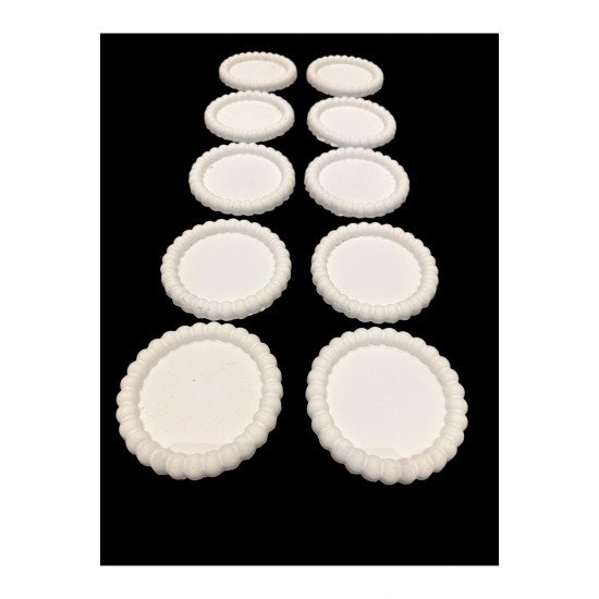 10 adet taş tabak Boncuk tabak yuvarlak boyanabilir etkinlik için 13 cm çap Kendin boya