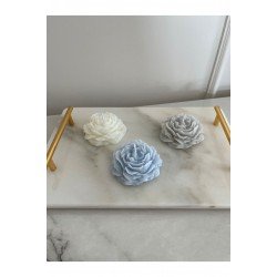 Şakayık Mum 3 Adet Vanilya Kokulu Beyaz Mavi Gri , Yüzen Mum, Vanilya Kokulu Mum