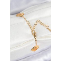 Özel Çelik Sedefli Turuncu Gold Renk Yonca Kadın Bileklik Fırsat!!!