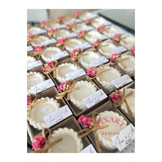 Nişan Nikah Düğün Doğum Günü Etiketli Süsleme Özel Gün Mum 10 Adet Burgu Model Kahverengi