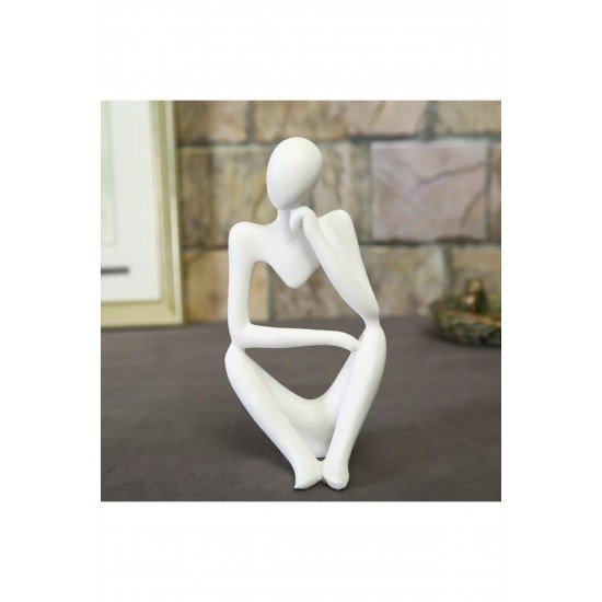 Dekoratif Obje Ve Biblo Soyut Düşünen Adam Figürü Iki El Başta Model