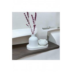 Estevia 3 Lü Set Organizer Tabak Dekoratif Vazo Lotus Çiçeği Mumluk & dekor süs eşyaları
