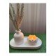 Dekoratif Pampas Iskandinav Mini Kuru Çiçek Vazosu Ve Lotus Tealight Mumluk Set