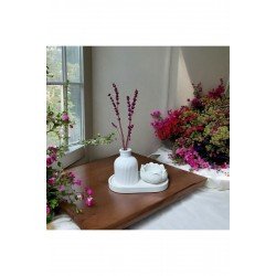 Estevia 3 Lü Set Organizer Tabak Dekoratif Vazo Lotus Çiçeği Mumluk & dekor süs eşyaları